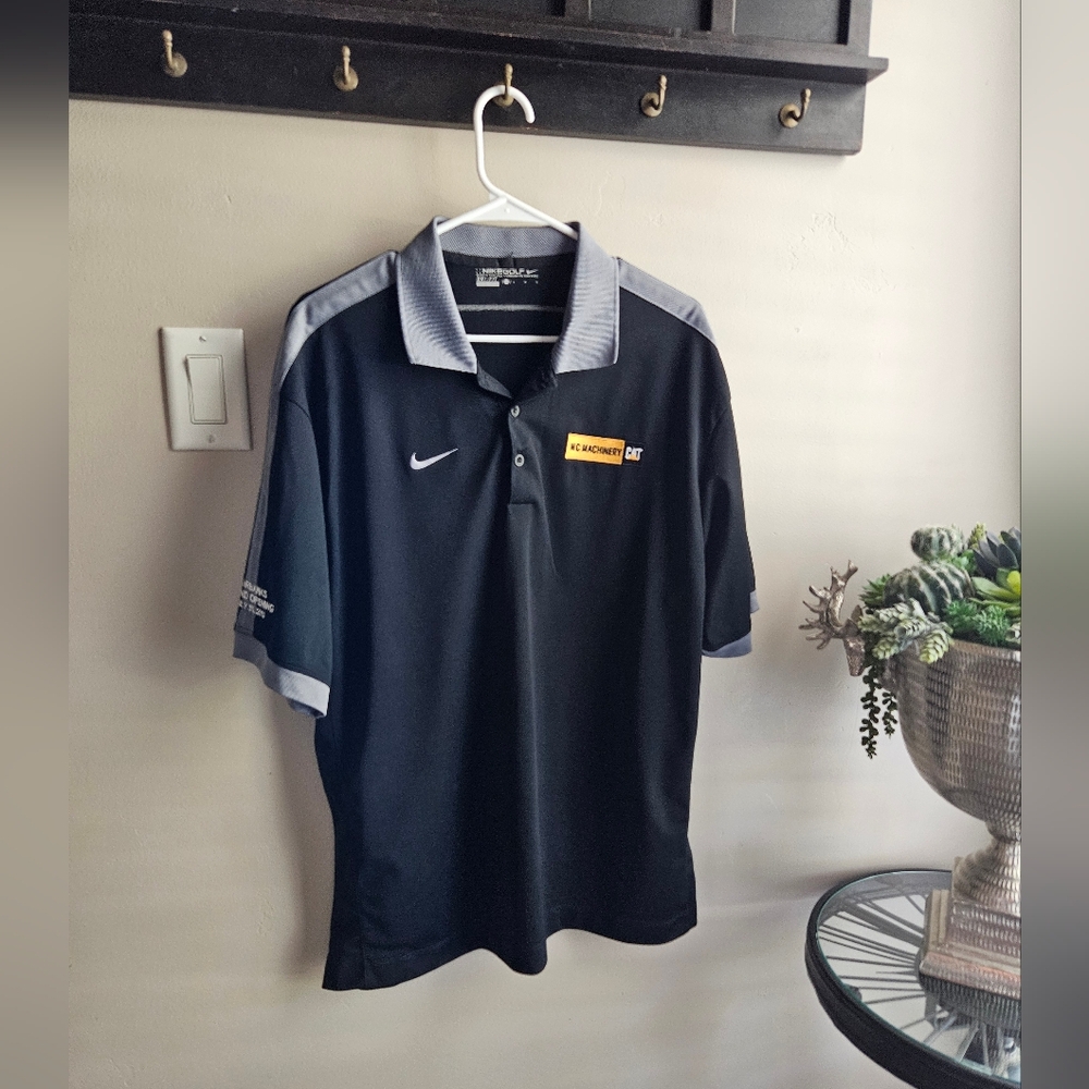 Nike Black and Gray Polo Shirt